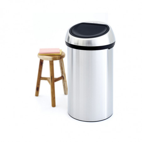 Κάδος Brabantia Touch Bin 647255, 60 l, Ομαλό και αθόρυβο άνοιγμα, ανθεκτικός στα δακτυλικά αποτυπώματα, Inox/matt