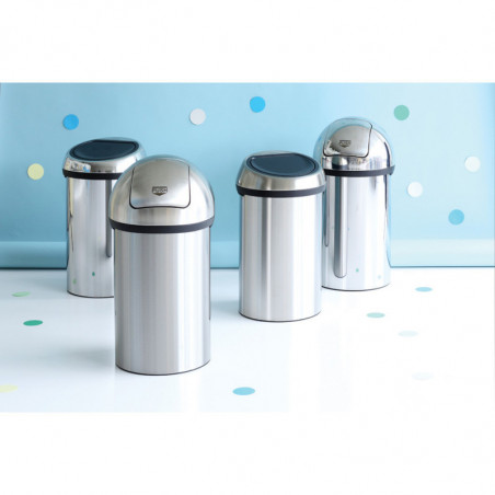Κάδος Brabantia Touch Bin 647255, 60 l, Ομαλό και αθόρυβο άνοιγμα, ανθεκτικός στα δακτυλικά αποτυπώματα, Inox/matt