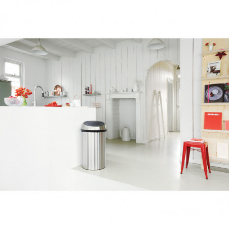 Κάδος Brabantia Touch Bin 647255, 60 l, Ομαλό και αθόρυβο άνοιγμα, ανθεκτικός στα δακτυλικά αποτυπώματα, Inox/matt