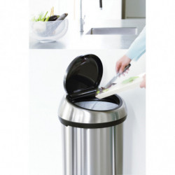 Κάδος Brabantia Touch Bin 647255, 60 l, Ομαλό και αθόρυβο άνοιγμα, ανθεκτικός στα δακτυλικά αποτυπώματα, Inox/matt