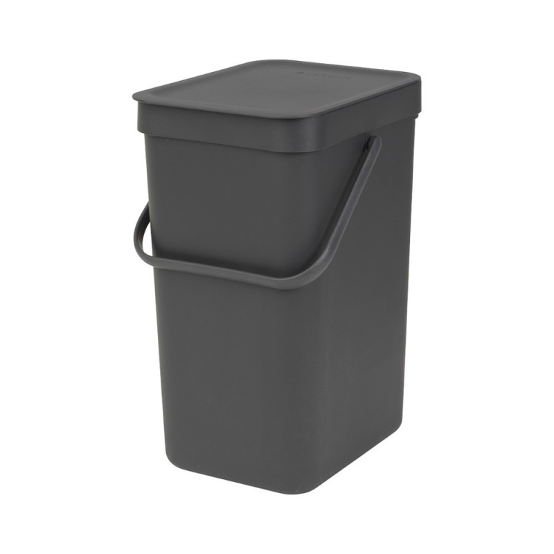 Κάδος διαχωρισμού απορριμμάτων Brabantia Sort&Go 647670, 12 l, Χειρολαβή, Επιτοίχιος, Σκούρο γκρι