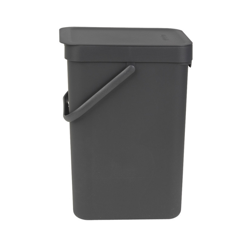 Κάδος διαχωρισμού απορριμμάτων Brabantia Sort&Go 647670, 12 l, Χειρολαβή, Επιτοίχιος, Σκούρο γκρι