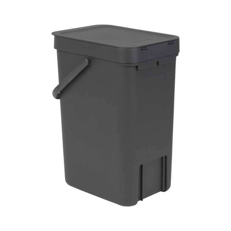 Κάδος διαχωρισμού απορριμμάτων Brabantia Sort&Go 647670, 12 l, Χειρολαβή, Επιτοίχιος, Σκούρο γκρι