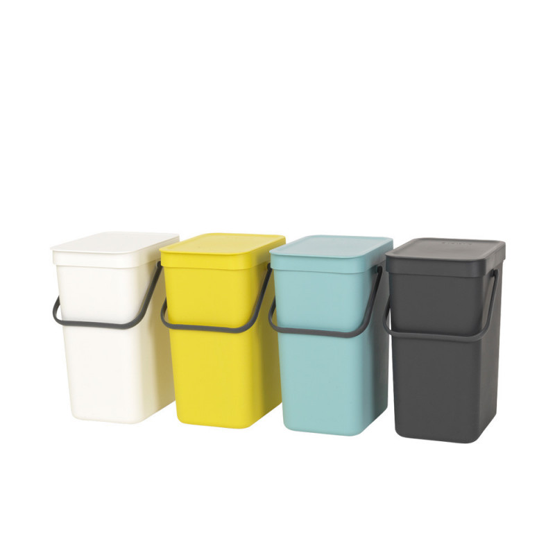 Κάδος διαχωρισμού απορριμμάτων Brabantia Sort&Go 647670, 12 l, Χειρολαβή, Επιτοίχιος, Σκούρο γκρι