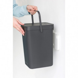 Κάδος διαχωρισμού απορριμμάτων Brabantia Sort&Go 647670, 12 l, Χειρολαβή, Επιτοίχιος, Σκούρο γκρι