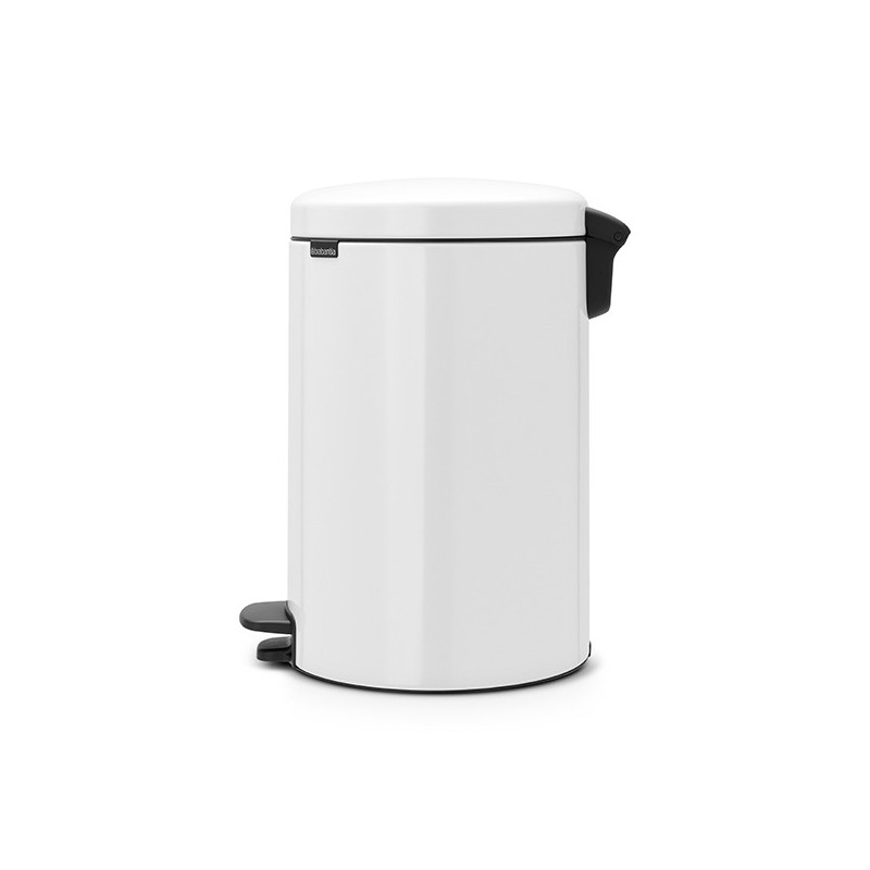 Κάδος με πεντάλ Brabantia NewIcon 649047, 20 l, Ομαλό κλείσιμο, Αντιολισθητική βάση, Μεταλλικός εσωτερικός κάδος, Λευκό