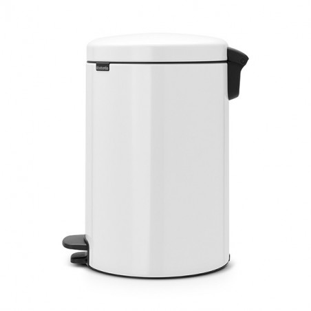 Κάδος με πεντάλ Brabantia NewIcon 649047, 20 l, Ομαλό κλείσιμο, Αντιολισθητική βάση, Μεταλλικός εσωτερικός κάδος, Λευκό