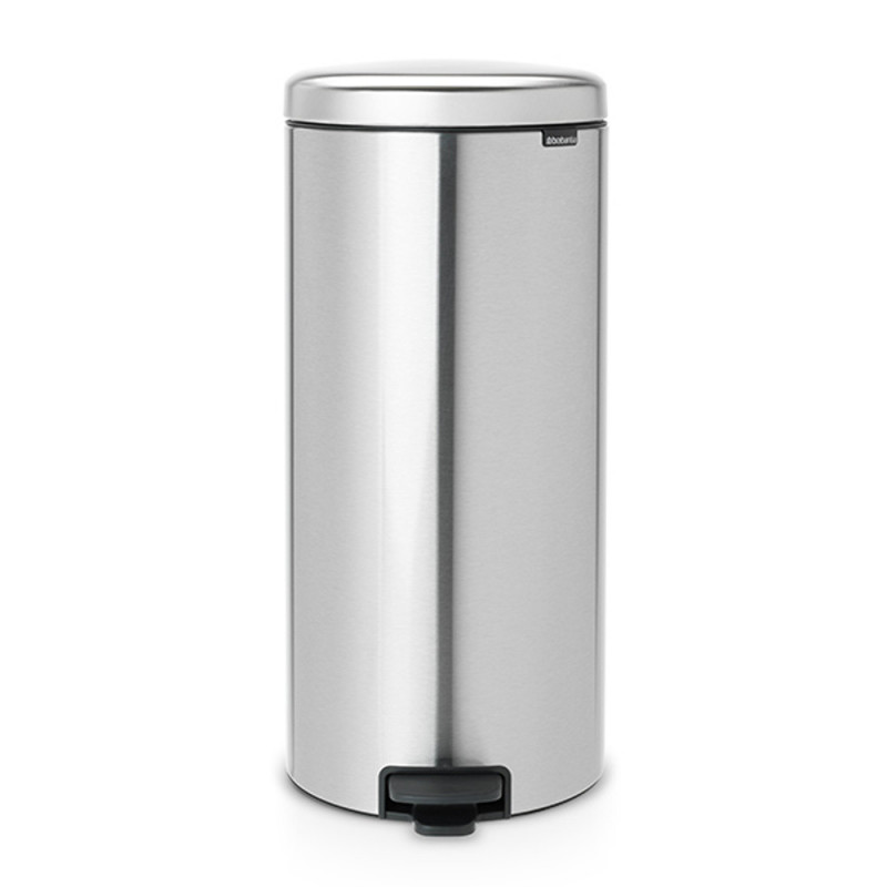 Κάδος με πεντάλ Brabantia NewIcon 649061, 30 l, Εύκολο κλείσιμο, Αντιολισθητική βάση, Ανθεκτικό στα δακτυλικά αποτυπώματα, Inox/Matte