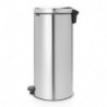 Κάδος με πεντάλ Brabantia NewIcon 649061, 30 l, Εύκολο κλείσιμο, Αντιολισθητική βάση, Ανθεκτικό στα δακτυλικά αποτυπώματα, Inox/Matte