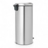 Κάδος με πεντάλ Brabantia NewIcon 649061, 30 l, Εύκολο κλείσιμο, Αντιολισθητική βάση, Ανθεκτικό στα δακτυλικά αποτυπώματα, Inox/Matte