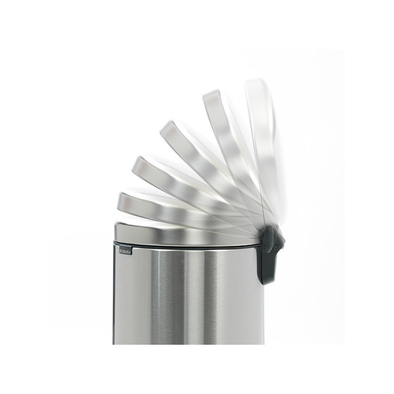 Κάδος με πεντάλ Brabantia NewIcon 649061, 30 l, Εύκολο κλείσιμο, Αντιολισθητική βάση, Ανθεκτικό στα δακτυλικά αποτυπώματα, Inox/Matte