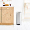 Κάδος με πεντάλ Brabantia NewIcon 649061, 30 l, Εύκολο κλείσιμο, Αντιολισθητική βάση, Ανθεκτικό στα δακτυλικά αποτυπώματα, Inox/Matte