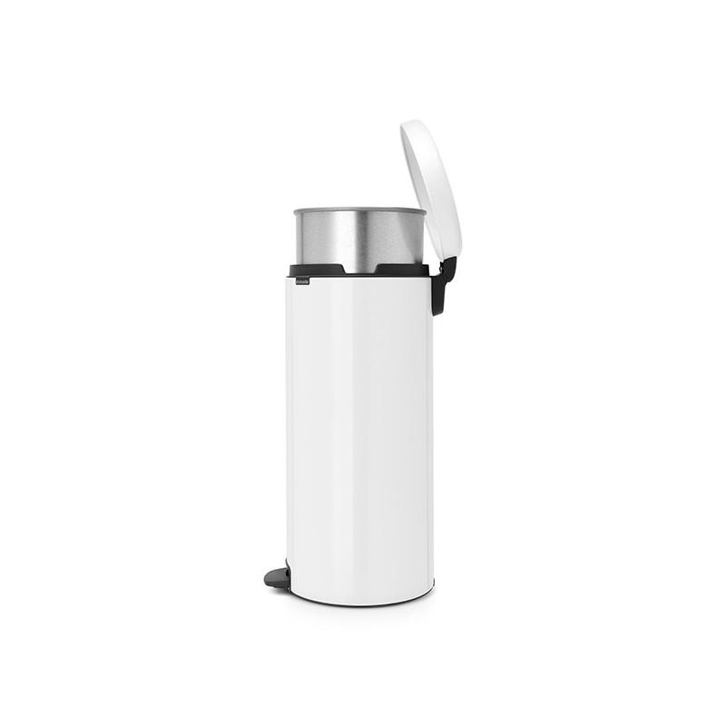 Κάδος με πεντάλ Brabantia NewIcon 649063, 30 l, Εύκολο κλείσιμο, Αντιολισθητική βάση, Μεταλλικός εσωτερικός κάδος, Λευκό