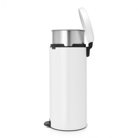 Κάδος με πεντάλ Brabantia NewIcon 649063, 30 l, Εύκολο κλείσιμο, Αντιολισθητική βάση, Μεταλλικός εσωτερικός κάδος, Λευκό