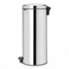 Κάδος με πεντάλ Brabantia NewIcon 649064, 30 l, Εύκολο κλείσιμο, Αντιολισθητική βάση, Μεταλλικός εσωτερικός κάδος, Inox