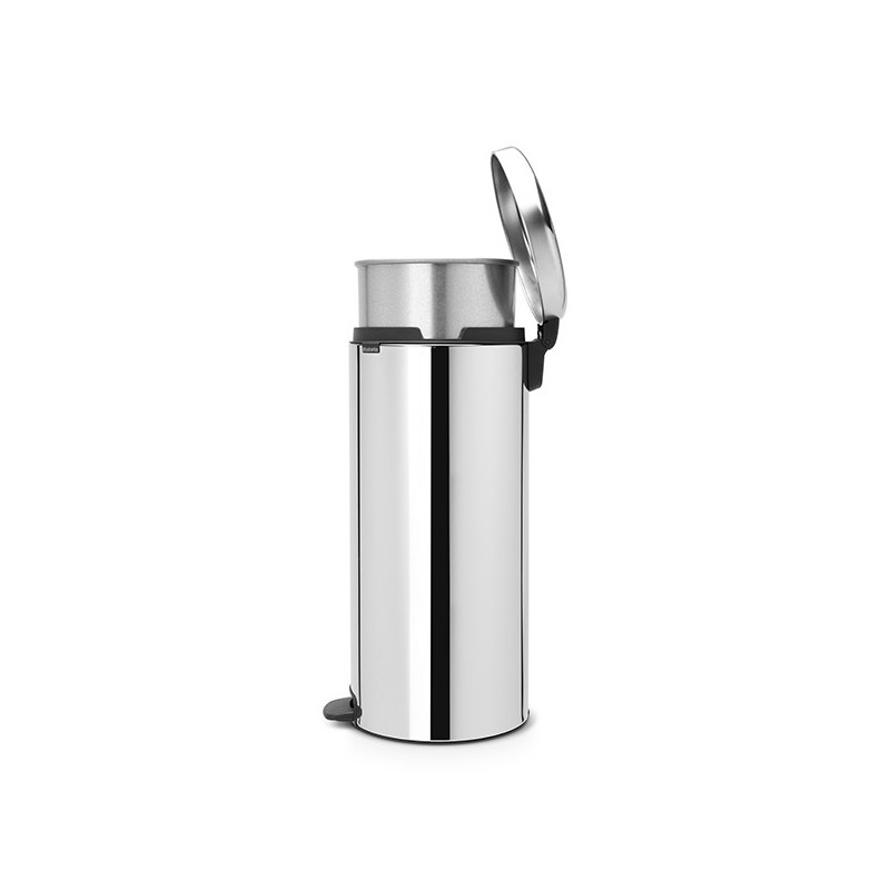 Κάδος με πεντάλ Brabantia NewIcon 649064, 30 l, Εύκολο κλείσιμο, Αντιολισθητική βάση, Μεταλλικός εσωτερικός κάδος, Inox