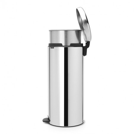 Κάδος με πεντάλ Brabantia NewIcon 649064, 30 l, Εύκολο κλείσιμο, Αντιολισθητική βάση, Μεταλλικός εσωτερικός κάδος, Inox