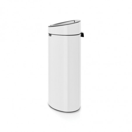 Κάδος Brabantia Touch Bin New 649729, 40 l, αθόρυβο και ομαλό κλείσιμο, επίπεδη πλάτη, λευκό
