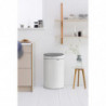 Κάδος Brabantia Touch Bin New 649729, 40 l, αθόρυβο και ομαλό κλείσιμο, επίπεδη πλάτη, λευκό