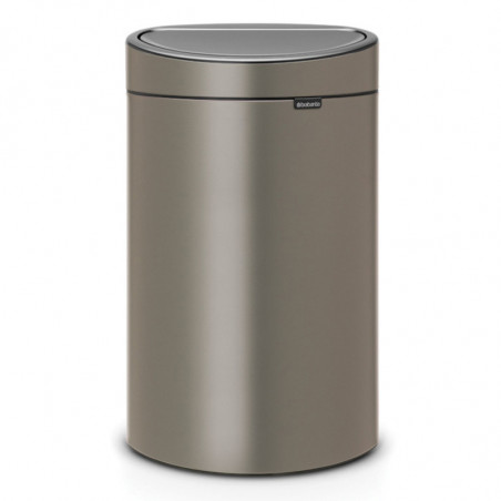 Κάδος Brabantia Touch Bin New 649732, 40 l, αθόρυβο και ομαλό κλείσιμο, επίπεδη πλάτη, γκρι