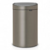Κάδος Brabantia Touch Bin New 649732, 40 l, αθόρυβο και ομαλό κλείσιμο, επίπεδη πλάτη, γκρι
