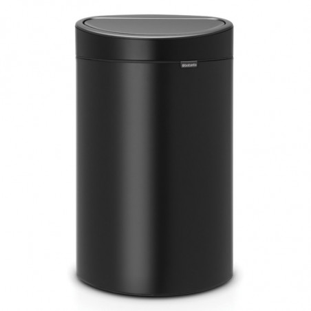 Κάδος Brabantia Touch Bin New 649733, 40 l, αθόρυβο και ομαλό κλείσιμο, επίπεδη πλάτη, Μαύρο