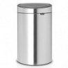 Κάδος απορριμμάτων Brabantia Touch Bin New 649734, 40 λίτρα, Αθόρυβο και ομαλό κλείσιμο, Επίπεδη πλάτη, Ανθεκτικό στα δακτυλικά αποτυπώματα, Ανοξείδωτο/ματ