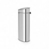 Κάδος απορριμμάτων Brabantia Touch Bin New 649734, 40 λίτρα, Αθόρυβο και ομαλό κλείσιμο, Επίπεδη πλάτη, Ανθεκτικό στα δακτυλικά αποτυπώματα, Ανοξείδωτο/ματ