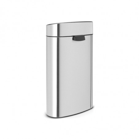Κάδος απορριμμάτων Brabantia Touch Bin New 649734, 40 λίτρα, Αθόρυβο και ομαλό κλείσιμο, Επίπεδη πλάτη, Ανθεκτικό στα δακτυλικά αποτυπώματα, Ανοξείδωτο/ματ