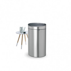 Κάδος απορριμμάτων Brabantia Touch Bin New 649734, 40 λίτρα, Αθόρυβο και ομαλό κλείσιμο, Επίπεδη πλάτη, Ανθεκτικό στα δακτυλικά αποτυπώματα, Ανοξείδωτο/ματ