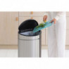 Κάδος απορριμμάτων Brabantia Touch Bin New 649734, 40 λίτρα, Αθόρυβο και ομαλό κλείσιμο, Επίπεδη πλάτη, Ανθεκτικό στα δακτυλικά αποτυπώματα, Ανοξείδωτο/ματ