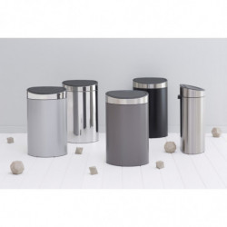 Κάδος απορριμμάτων Brabantia Touch Bin New 649734, 40 λίτρα, Αθόρυβο και ομαλό κλείσιμο, Επίπεδη πλάτη, Ανθεκτικό στα δακτυλικά αποτυπώματα, Ανοξείδωτο/ματ
