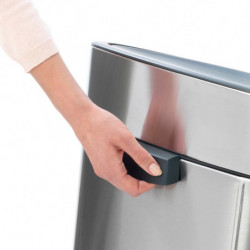 Κάδος απορριμμάτων Brabantia Touch Bin New 649734, 40 λίτρα, Αθόρυβο και ομαλό κλείσιμο, Επίπεδη πλάτη, Ανθεκτικό στα δακτυλικά αποτυπώματα, Ανοξείδωτο/ματ
