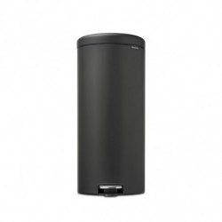 Κάδος με πεντάλ Brabantia NewIcon 649753, 30 l, Ομαλό κλείσιμο, Αντιολισθητική βάση, Σατινέ φινίρισμα, Σκούρο γκρι