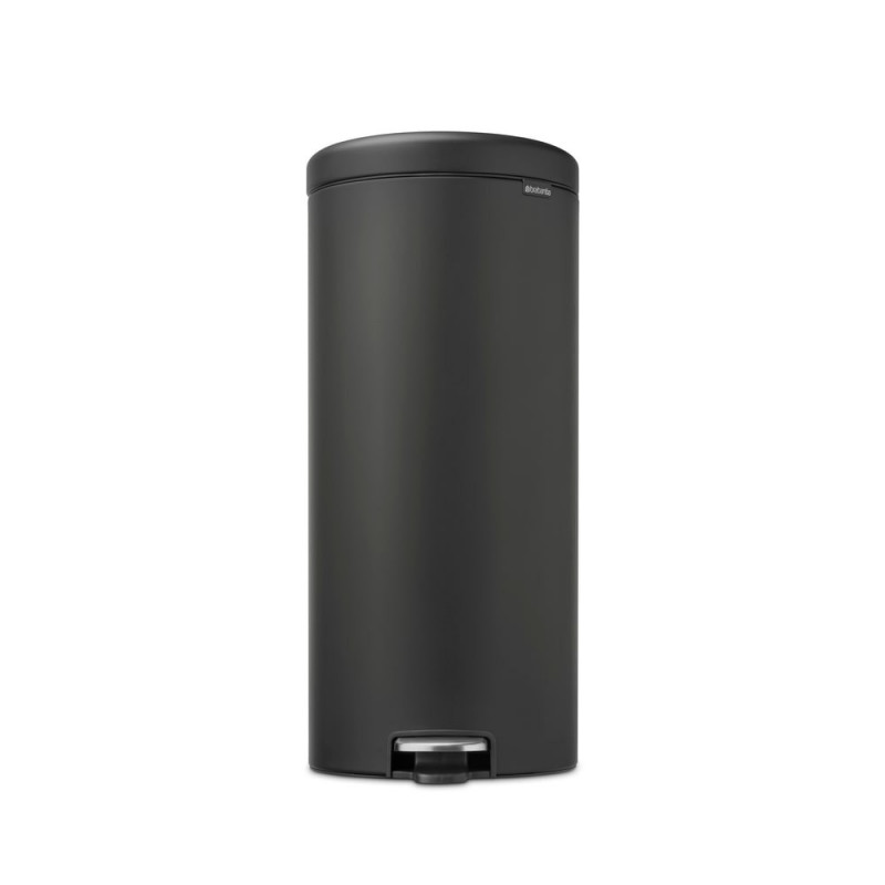 Κάδος με πεντάλ Brabantia NewIcon 649753, 30 l, Ομαλό κλείσιμο, Αντιολισθητική βάση, Σατινέ φινίρισμα, Σκούρο γκρι
