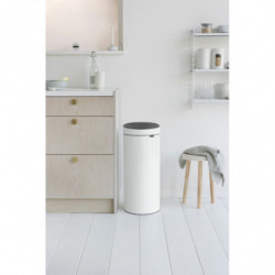 Κάδος Brabantia Touch Bin New 649999, 30 l, αθόρυβο και ομαλό κλείσιμο, Λευκό