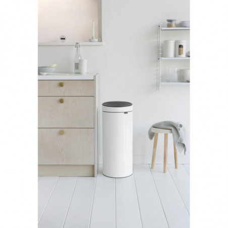 Κάδος Brabantia Touch Bin New 649999, 30 l, αθόρυβο και ομαλό κλείσιμο, Λευκό