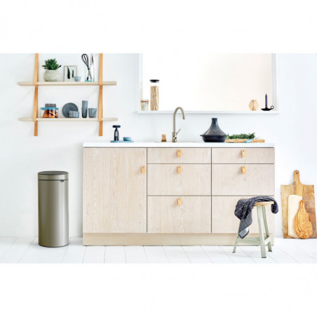 Κάδος Brabantia Touch Bin New 650007, 30 L, αθόρυβο και ομαλό κλείσιμο, γκρι