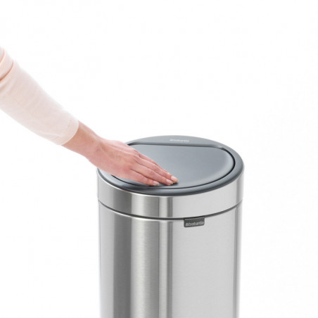 Κάδος Brabantia Touch Bin New 650007, 30 L, αθόρυβο και ομαλό κλείσιμο, γκρι