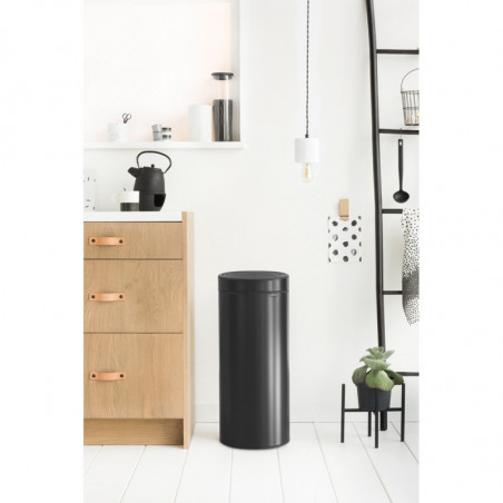 Κάδος Brabantia Touch Bin New 650008, 30 l, αθόρυβο και ομαλό κλείσιμο, Μαύρο ματ