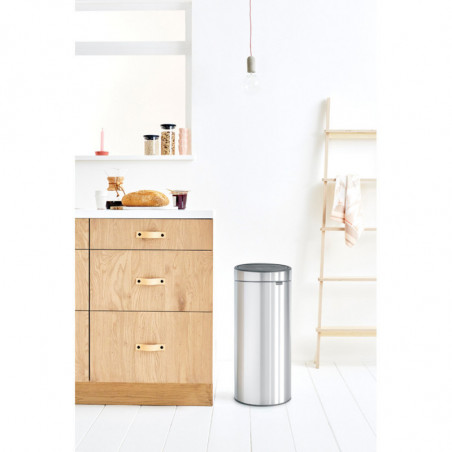 Κάδος Brabantia Touch Bin New 650011, 30 l, αθόρυβο και ομαλό κλείσιμο, Inox/matt