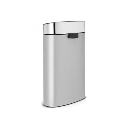 Brabantia Touch Bin New 650528, 40 l, αθόρυβο και ομαλό κλείσιμο, επίπεδη πλάτη, Inox/matt