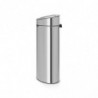 Brabantia Touch Bin New 650532, 40 l, αθόρυβο και ομαλό κλείσιμο, επίπεδη πλάτη, Inox/matt