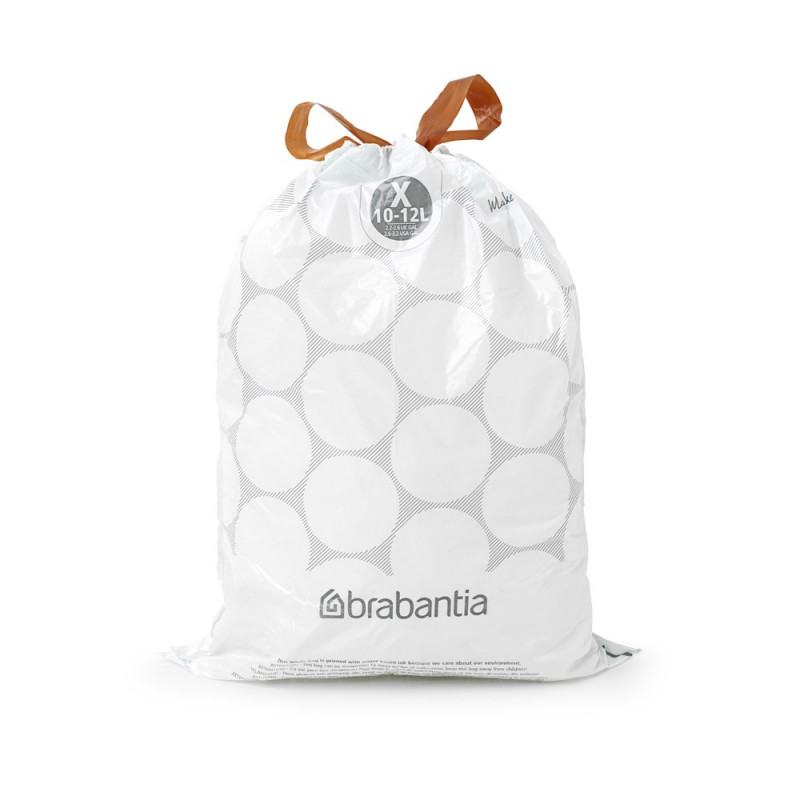 Σακούλα απορριμμάτων Brabantia μέγεθος X (NewIcon/Bo), 10-12L, 20 τεμάχια, λευκό