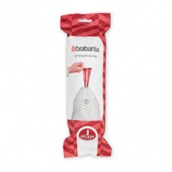 Σακούλες απορριμμάτων Brabantia PerfectFit NewIcon/Bo 650537, μέγεθος J, 20-25 l, 20 τεμάχια, λευκό