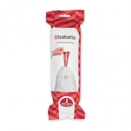 Σακούλες απορριμμάτων Brabantia PerfectFit NewIcon/Bo 650537, μέγεθος J, 20-25 l, 20 τεμάχια, λευκό