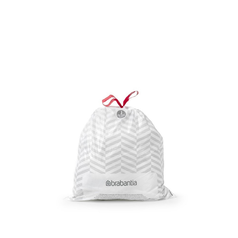 Σακούλες απορριμμάτων Brabantia PerfectFit NewIcon/Bo 650537, μέγεθος J, 20-25 l, 20 τεμάχια, λευκό