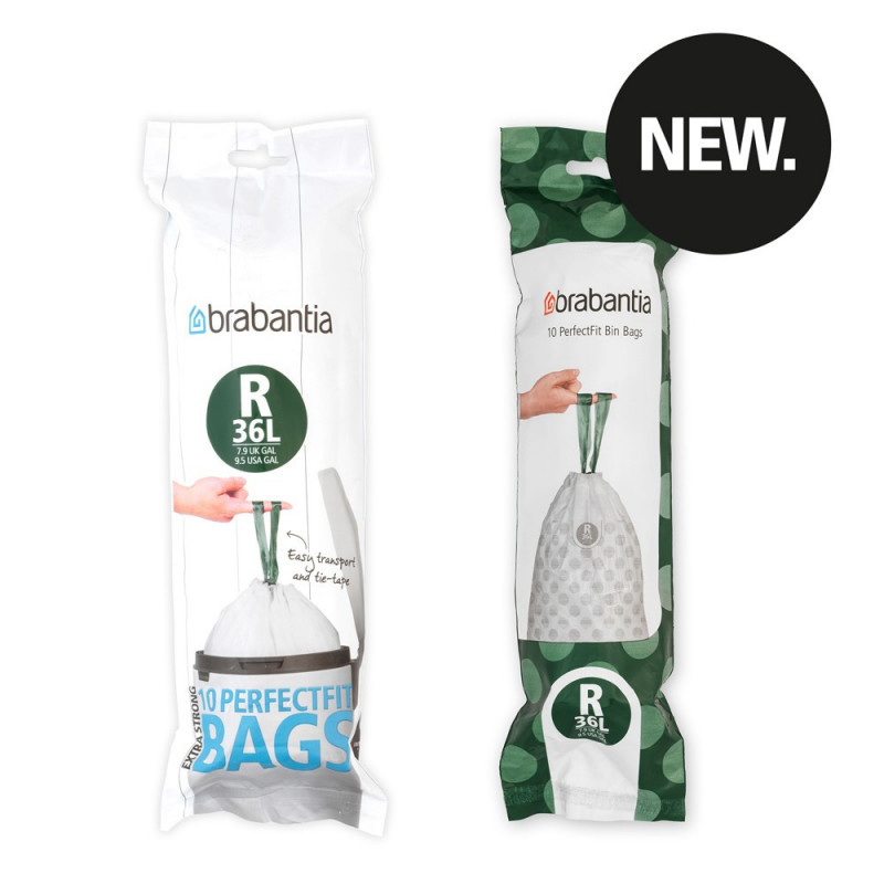 Σακούλα απορριμμάτων Brabantia Bo Touch/Bo Pedal 650538, μέγεθος R, 36 l, 10 τεμάχια, λευκό