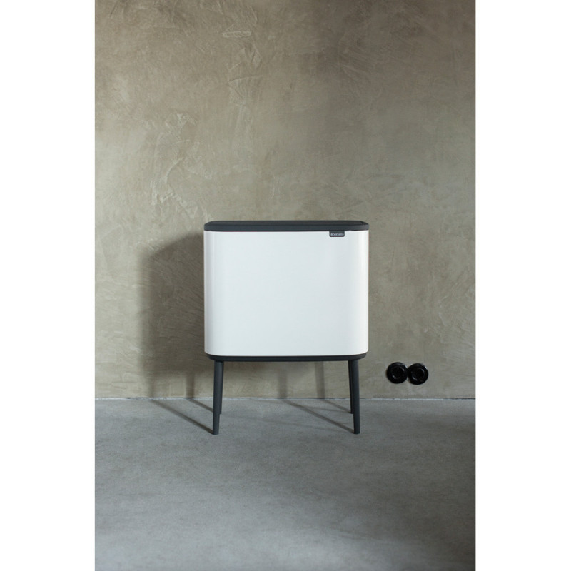 Κάδος Brabantia Bo Touch 651110, 11+23 L, Ομαλό και αθόρυβο άνοιγμα, Μεγάλο άνοιγμα, Λευκό