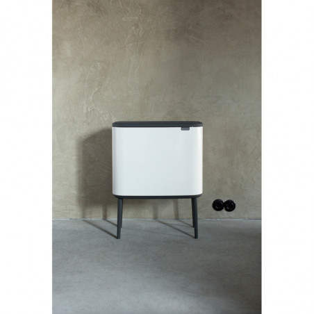 Κάδος Brabantia Bo Touch 651110, 11+23 L, Ομαλό και αθόρυβο άνοιγμα, Μεγάλο άνοιγμα, Λευκό
